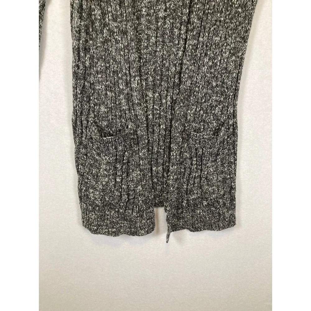 Textered Layering Hippie Rose Women S Gray Marled Ribbed Pocket Cardigan‎